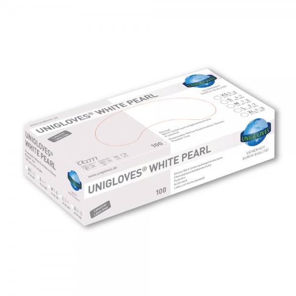 Unigloves White Pearl, Nitrilnanschuh, puderfrei